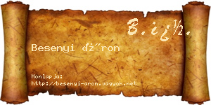 Besenyi Áron névjegykártya