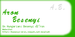 aron besenyi business card